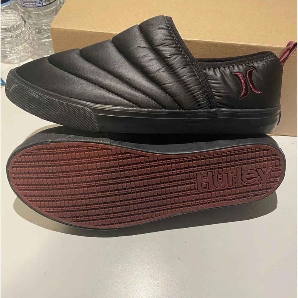 Hurley Puff Chukka Puffy Slip On Shoes Loafers Men's Sz 8.5 NWT Black/burgundy - Picture 2 of 6
